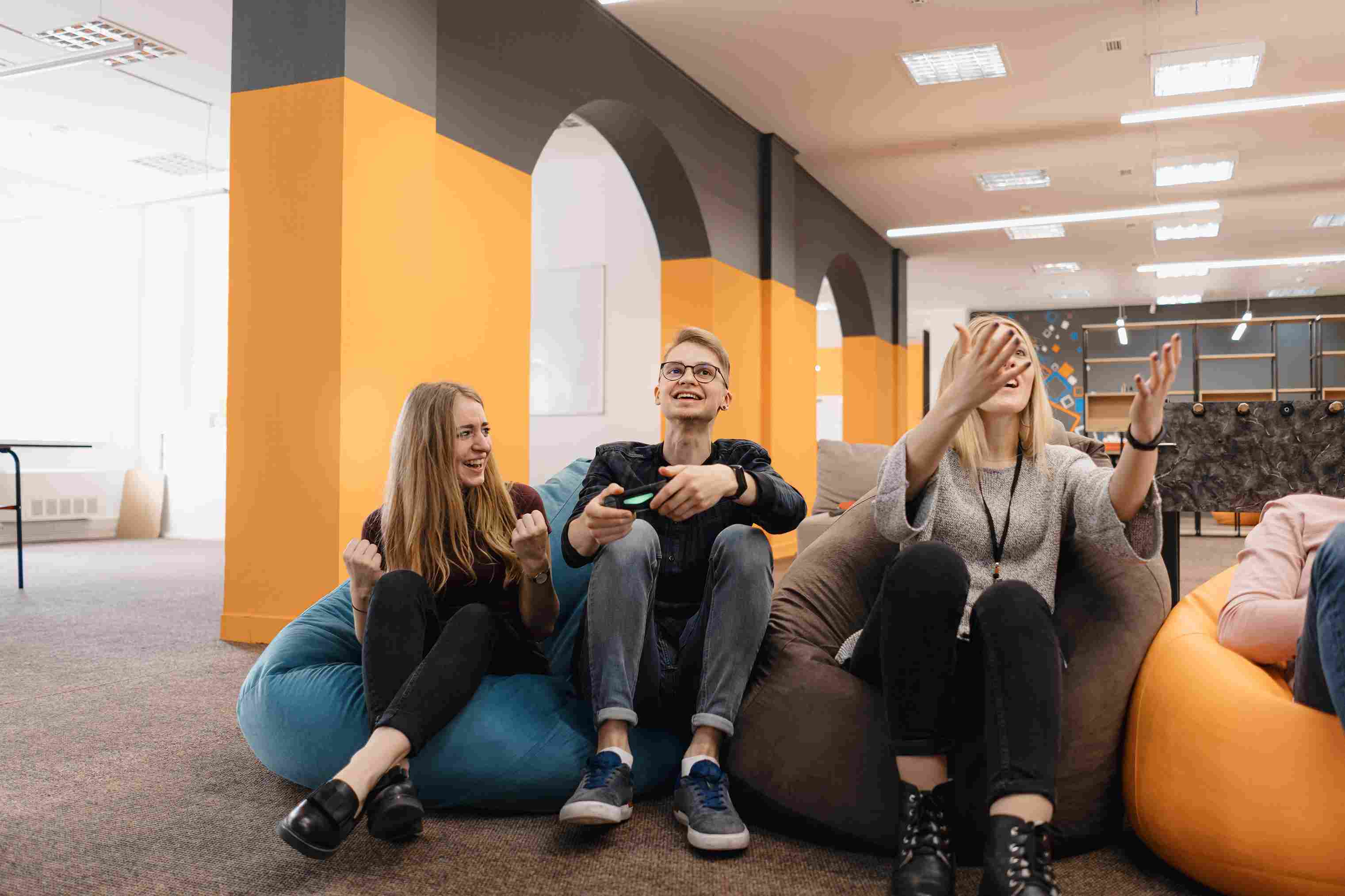 Table tennis and foosball zone